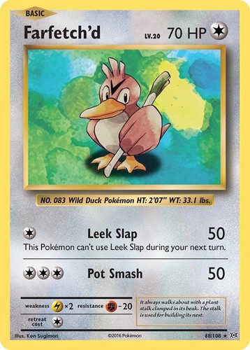 Pokemon Farfetch'd 68/108 XY - Evolutions Rare LP
