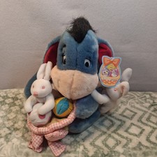 Disney Store Easter Eeyore 12" Plush Pooh Piglet Gingham Basket Egg Tag NWT