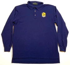 Vintage AEGIS Shirt US Naval Defense Combat Polo Long Sleeve 90s Made in USA