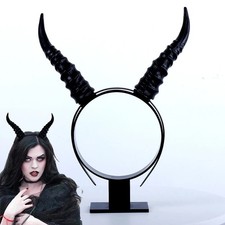 Black Ram Horn Headpiece Gothic Cosplay Headband Halloween Costume Accessory