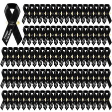 100 Pcs Funeral Memorial Ribbons Funeral Pins Classic Memorial Service Respec...