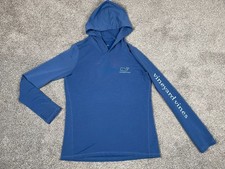 Vineyard Vines Shirt Mens Medium Performance Hooded Long Sleeve Logo Beach Sport