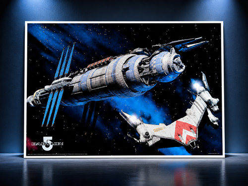 Babylon 5 Station Poster 37.5x26 Filmwelt Berlin B001 Sci-Fi 1997