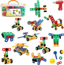 Build N Imagine 87PCBuilding Blocks Learning Construction Playset & Play Drill