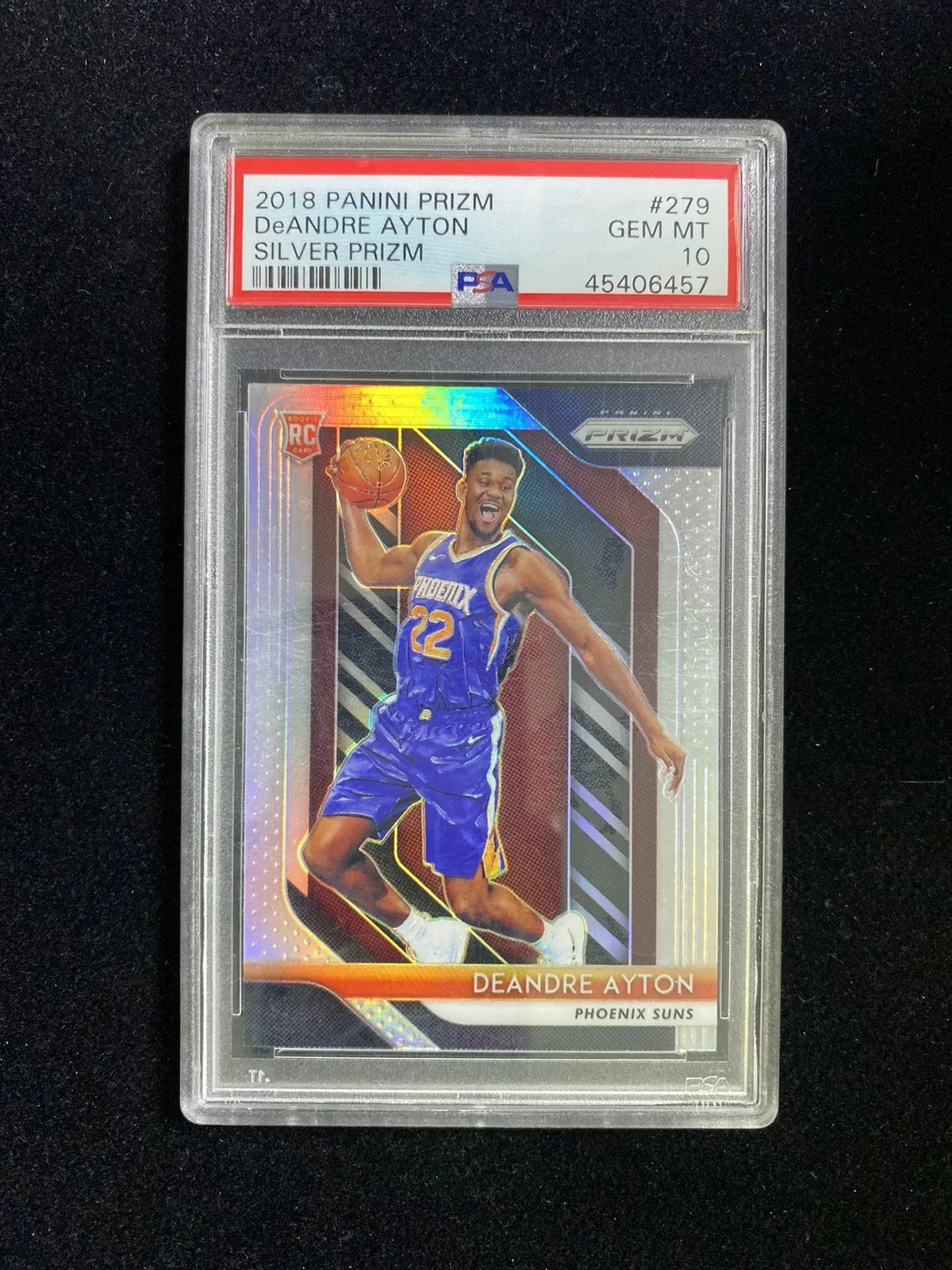 2018-19 Panini Prizm Silver #279 Deandre Ayton RC Rookie Suns PSA 10 SI56