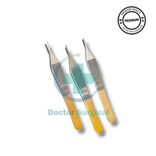 German T/C Adson Tissue Forceps 1x2 Rat Tooth,Brown ,Serrated Teeth Surgical