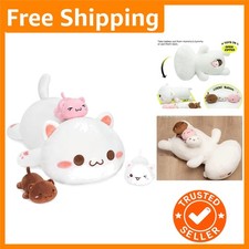 Adorable 4 Piece Cat Family Plush Set - 19.7" Cat Mommy  3 Kittens
