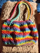 Tasche gehäkelt Unikat selbst gemacht Regenb...