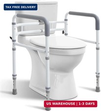 Toilet Safety Rail for Seniors, Height Width Adjustable Frame 350 Lbs Capaci