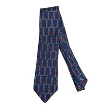 Jack Nicklaus 100% Silk Navy Blue & Red Golf Caddy Clubs Neck Tie Made In USA