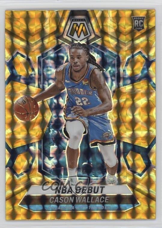 2023-24 Panini Mosaic NBA Debut Reactive Yellow Prizm Cason Wallace #258 13w6