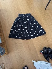 Ungaro Polkadot Vintage Midi A-Line Skirt Size 4. Very Small Waist 22  