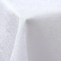 Tischdecke Abwaschbar Rechteckig 100X140Cm Polyester Jacquard Pflegeleicht Weiß