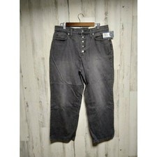 Universal Thread Women's High-Rise Vintage Straight Cropped Jeans Gray Wash 12