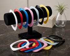 24 PCS Mixed Acrylic Resin Bangle Bracelet Lot Retro Geometric Stackable mix