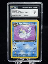 Dark Vaporeon #45 1st Edition Team Rocket 2000 Pokémon CGC 9 💦 on eBay