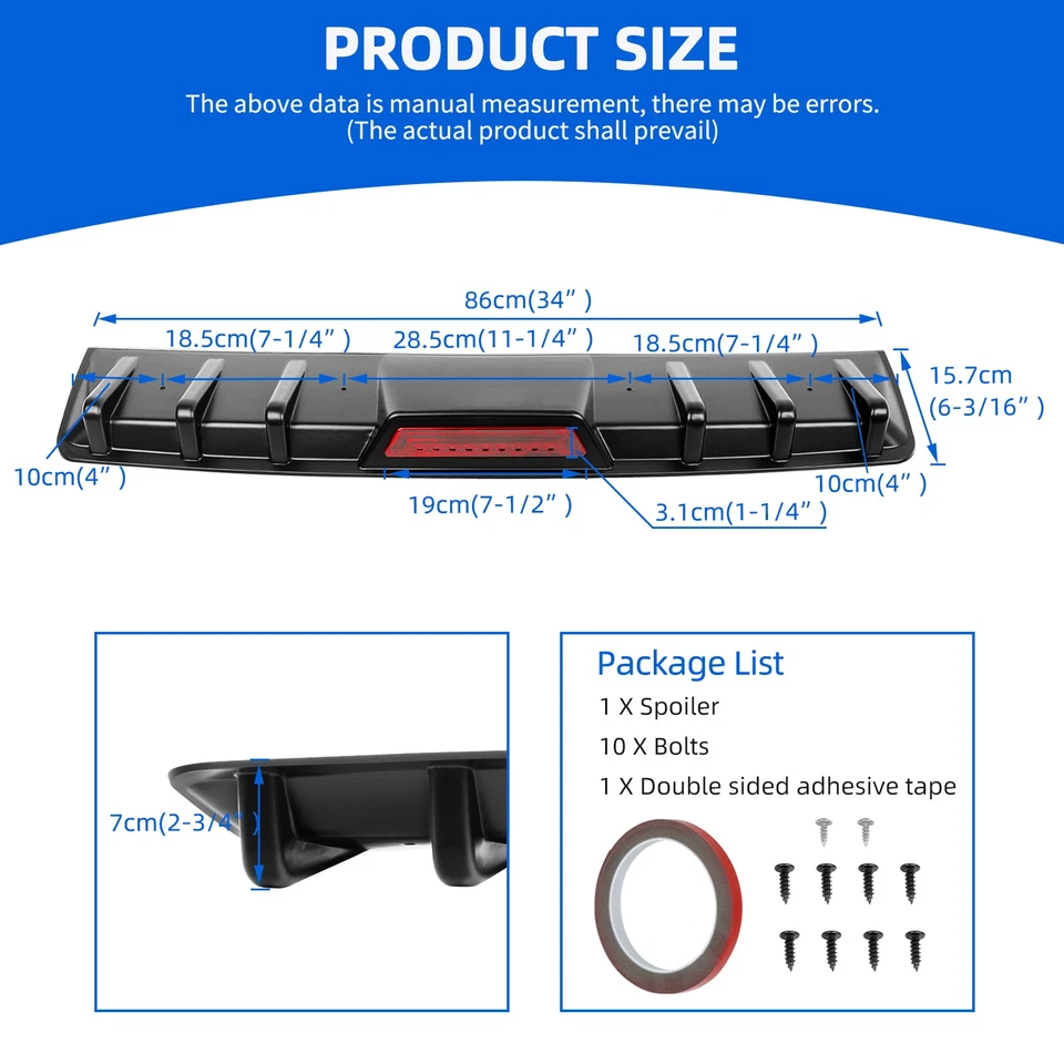 Alerón trasero difusor aletas de tiburón parachoques labio LED para Mazda CX-3 CX-5 CX-9 Foto 2 de 4