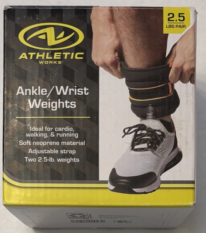 Athletic Works 5lb Pair Ankle & Wrist Weights (2pcs, Each One is 2.5LBS)
