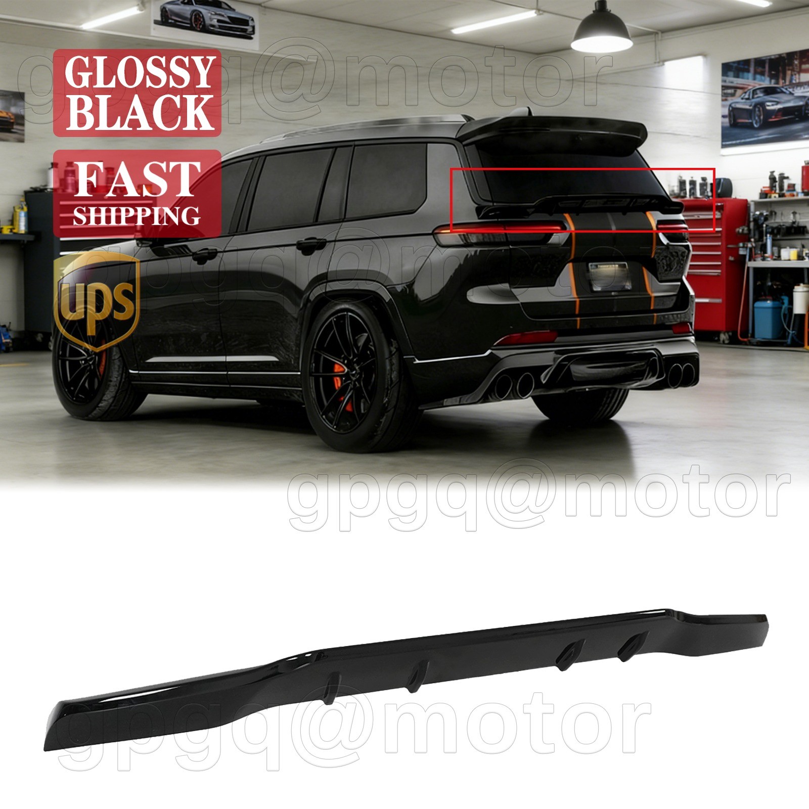 For Jeep Grand Cherokee WL All Model 2022-25 Glossy Black Trunk Mid Wing Spoiler