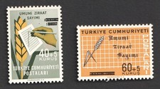 Turkey Agriculture Census 1963 MNH Complete Set Stamps. SG 2013-2014