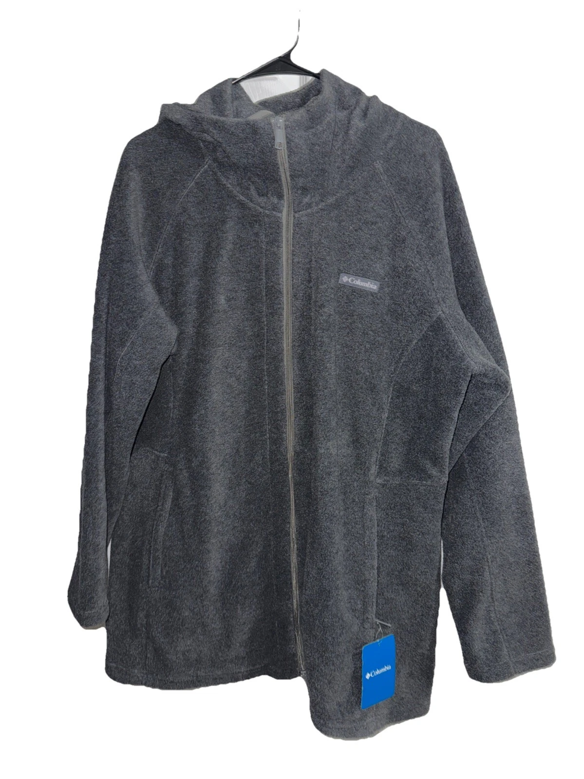 Colombia Fleece With Hood Zip Up Gray Unisex 2XL NWT