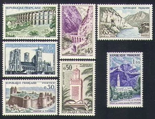 France 1960 Tourism/Buildings/Bridges/Church/Castle/Fort/Mountains 7v set n33554