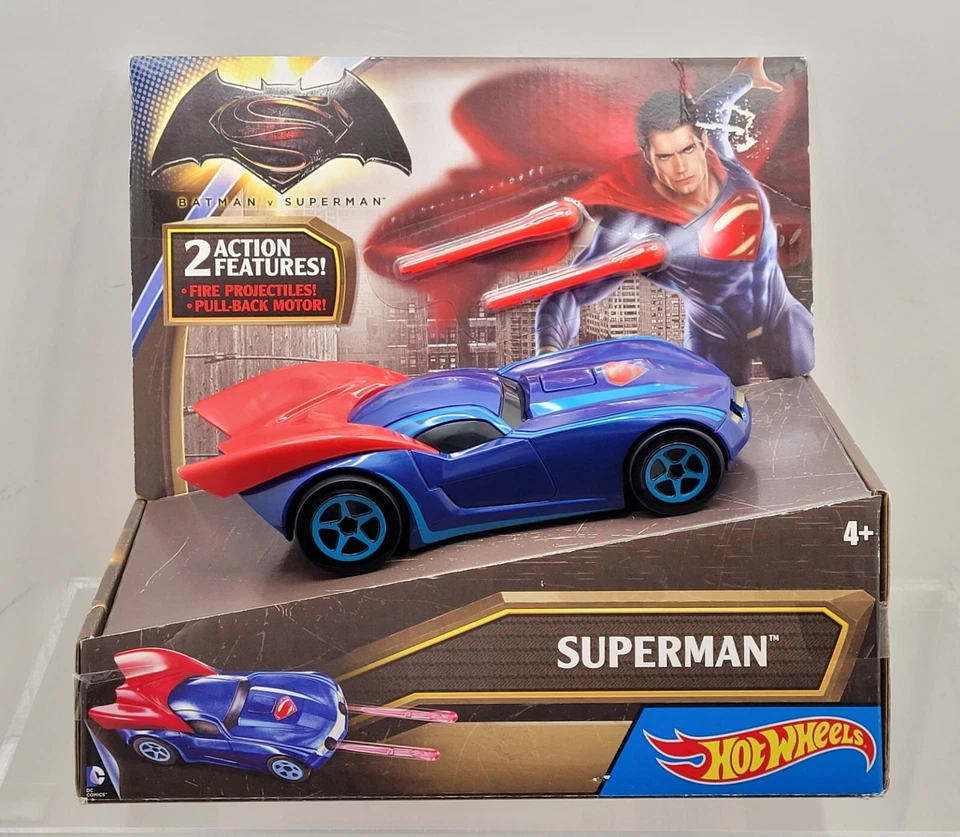 Hot Wheels DC Universe Deluxe Batman Vs Superman Vehicle SUPERMAN Pullback Car - Image 3 of 4