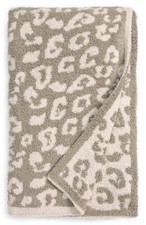 Barefoot Dreams CozyChic In The Wild Throw Blanket 54 x72 - Dark Khaki/Stone