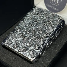 Zippo Skull Jacket 5 Sides Design Silver Ibushi Velor Case Oil Lighter Japan