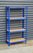 (1500 x 750 x 300) mm Heavy Duty Storage Racking 4 Tier Blue Shelving Boltless