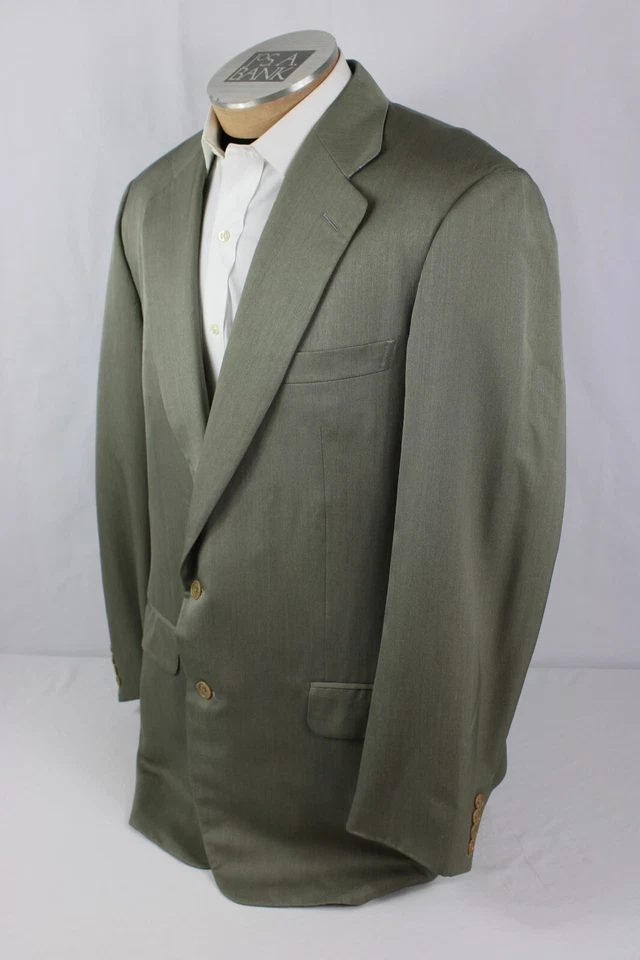 Blazer Ermenegildo Zegna Para Hombres 44L Verde Lana Seda 2 Botones Traje Chaqueta Foto 4 de 4