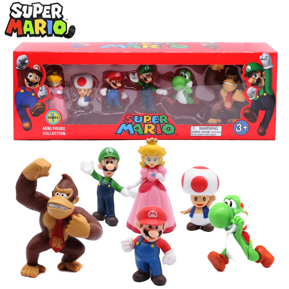 6Pcs/Set Super Mario Bros PVC Action Figure Toys Dolls Model Set