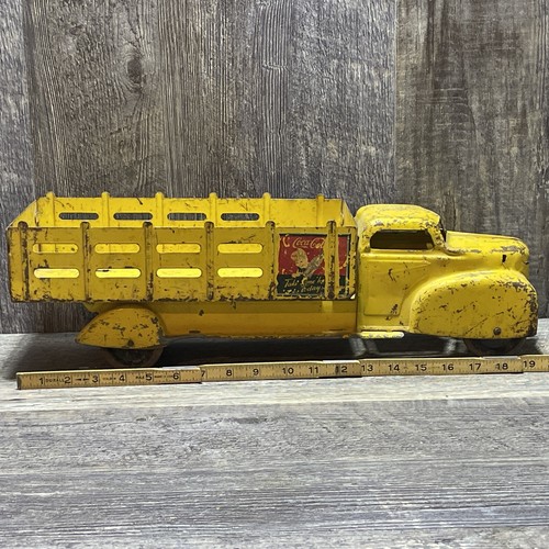 Vtg Original 1940's Marx Coca Cola Pressed Steel Delivery Toy Truck w/Sprite Boy - Picture 18 of 20