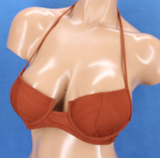 Shade  Shore Underwire Lined padded Balconette Halter Bikini Top Sz 32B H2413
