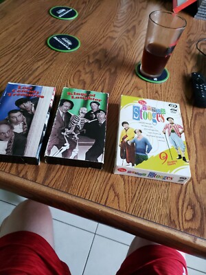 The Three Stooges DVD (2 Disc Set) 9 Episodes and one is sealed plus 2 VHS tapes