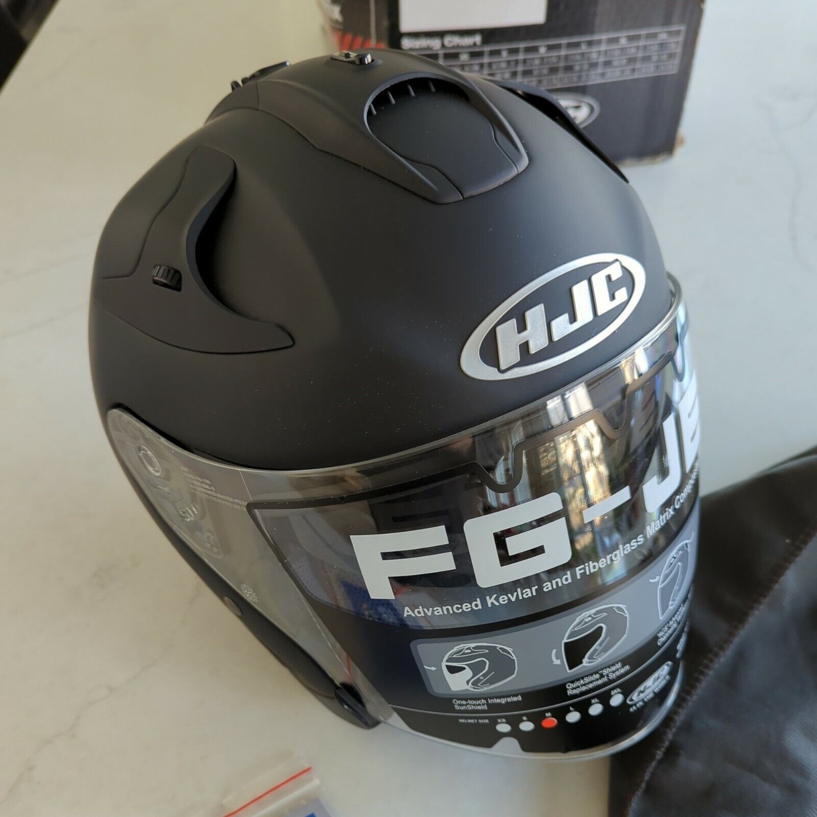 HJC FG Jet Motorcycle Helmet Size M ( Fits 7 1/8 - 7 1/4) Matte Black