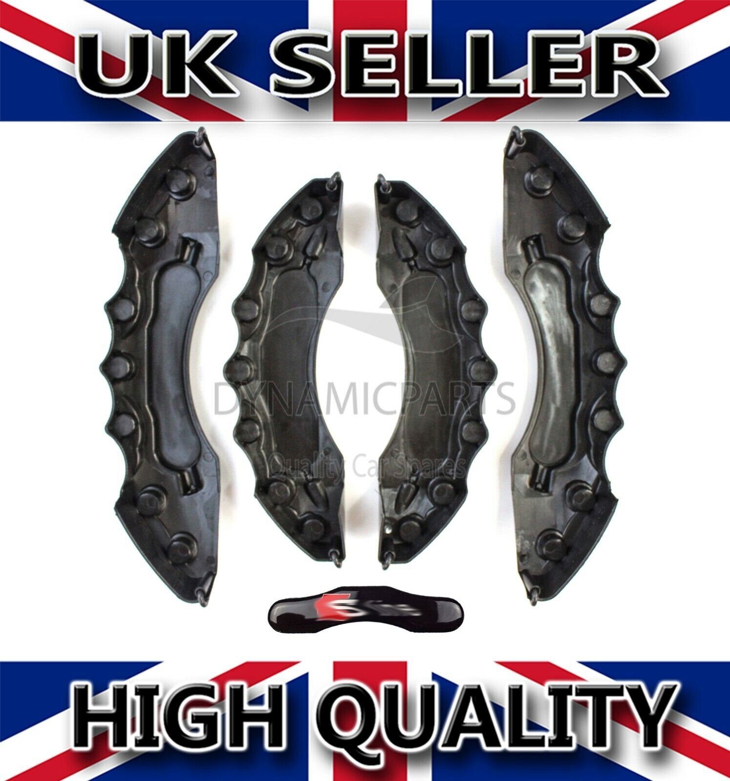 FOR AUDI S LINE BRAKE CALIPER COVER KIT FRONT REAR BLACK ABS 4PCS WITH