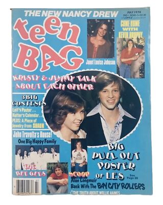 VTG Teen Bag Magazine July 1978 Andy Gibb, The Bee Gees w Poster No Label
