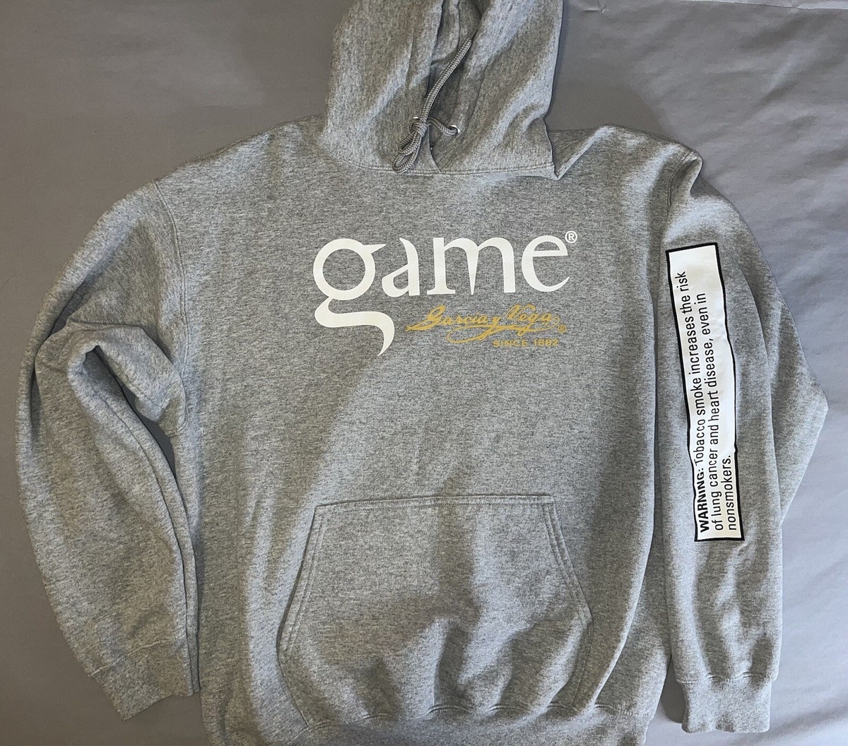 Garcia Y Vega The Game Cigars Gray Hoodie Jacket Adult Large | eBay