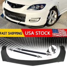 Front Lip Bumper Body Kits Splitter+Spoiler Carbon Fiber For Mazda