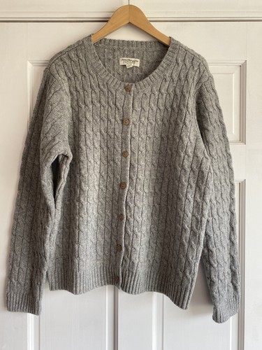 Norm Thompson Gray Wool Cable Knit 