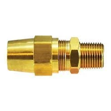 38221 Adapter, 3/8 in Tube OD x 1/4 in Male NPTF, Brass, 2 Pack
