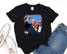 US Support Trump 2025 Donald Trump Rally Shooting T-Shirt Fight Fight Fight 