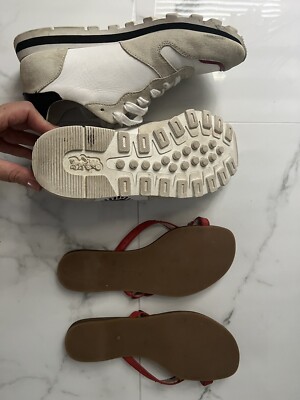 COACH LEATHER WHITE SNEAKERS AND FLIP FLOPS SIZE 7 | eBay