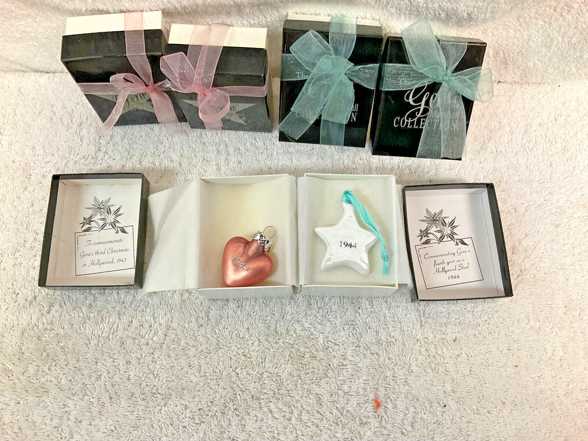 Gene Marshall Collection 6 Ornaments 1943 pink heart & 1944 White