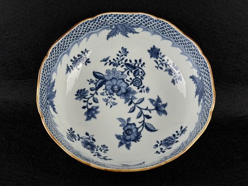 Antico Vaso Orientale Ciotola Cinese Dipinta Con Figure Floreali Blu - Foto 12 di 14