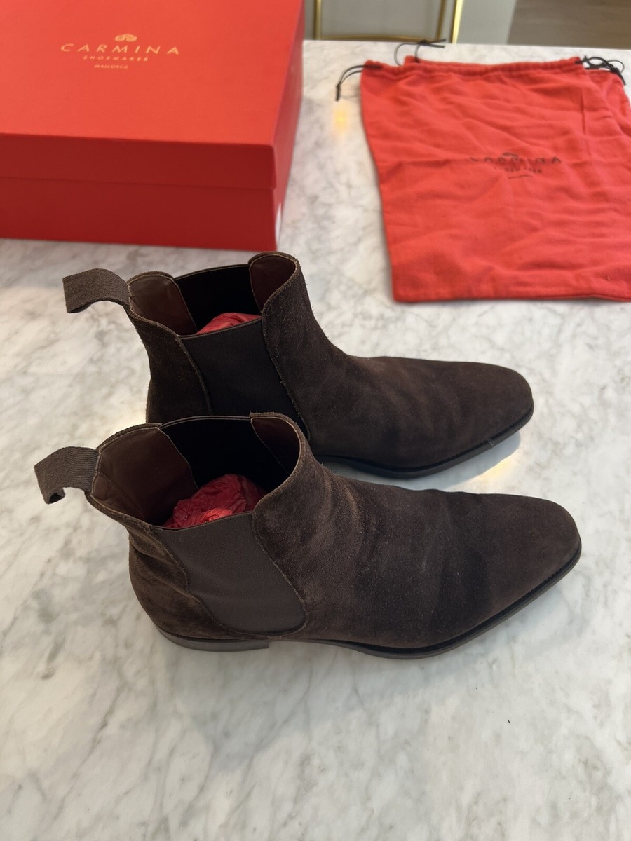 CARMINA SUEDE CHELSEA BOOT in color Dark Brown Suede [UK 7.5 E
