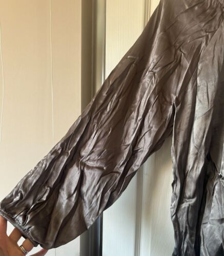 BNWT Gorgeous Pewter Silver Satin ZARA Voluminous Tunic Shirt Top S 10 £32.99! - Picture 3 of 7