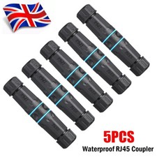 5Pcs Waterproof RJ45 Coupler Dual Head IP68 Ethernet LAN Cable Connector