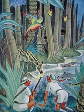 1942 Original Colour Print WW2 JUNGLE SCENE REMINDS ME OF ELFIN COPSE